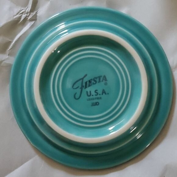 Fiestaware Fiesta CERAMIC Coaster Dish Plate Turquoise MUG CUP COVERS LIDS - Picture 4 of 13